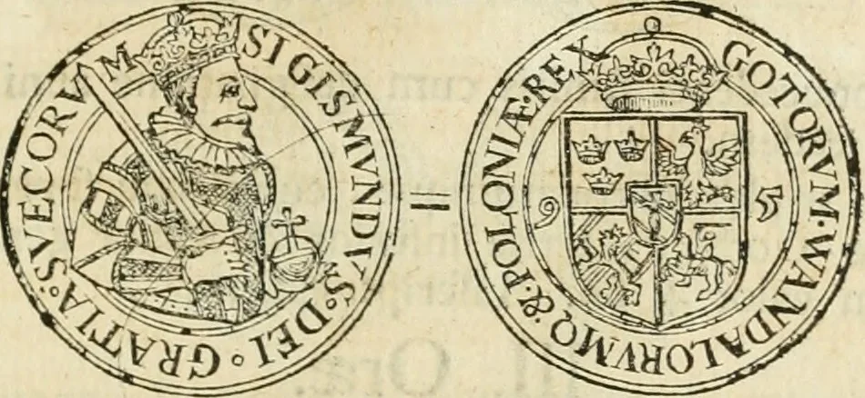 An illustration from Thesaurus nummorum sueo-gothicorum : studio indefesso Eliae Brenneri L. annorum spatio collectus, secundum seriem temporum dispositus, atqve e tenebris, cum commentatione in apricum prolatus ; accessit ejusdem auctoris Libellus de nummophylaciis Sveciae: de scriptoribus rei nummariae svethicae, atque de thesauris, seu variis vetustorum nummorum cumulis, passim per Sveoniam fortuito casu repertis, 1731, leaf 166