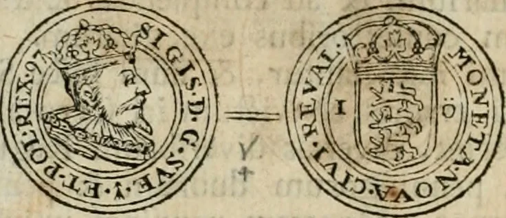 An illustration from Thesaurus nummorum sueo-gothicorum : studio indefesso Eliae Brenneri L. annorum spatio collectus, secundum seriem temporum dispositus, atqve e tenebris, cum commentatione in apricum prolatus ; accessit ejusdem auctoris Libellus de nummophylaciis Sveciae: de scriptoribus rei nummariae svethicae, atque de thesauris, seu variis vetustorum nummorum cumulis, passim per Sveoniam fortuito casu repertis, 1731, leaf 171