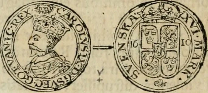 An illustration from Thesaurus nummorum sueo-gothicorum : studio indefesso Eliae Brenneri L. annorum spatio collectus, secundum seriem temporum dispositus, atqve e tenebris, cum commentatione in apricum prolatus ; accessit ejusdem auctoris Libellus de nummophylaciis Sveciae: de scriptoribus rei nummariae svethicae, atque de thesauris, seu variis vetustorum nummorum cumulis, passim per Sveoniam fortuito casu repertis, 1731, leaf 197