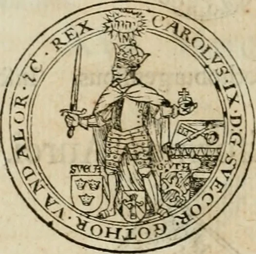 An illustration from Thesaurus nummorum sueo-gothicorum : studio indefesso Eliae Brenneri L. annorum spatio collectus, secundum seriem temporum dispositus, atqve e tenebris, cum commentatione in apricum prolatus ; accessit ejusdem auctoris Libellus de nummophylaciis Sveciae: de scriptoribus rei nummariae svethicae, atque de thesauris, seu variis vetustorum nummorum cumulis, passim per Sveoniam fortuito casu repertis, 1731, leaf 199