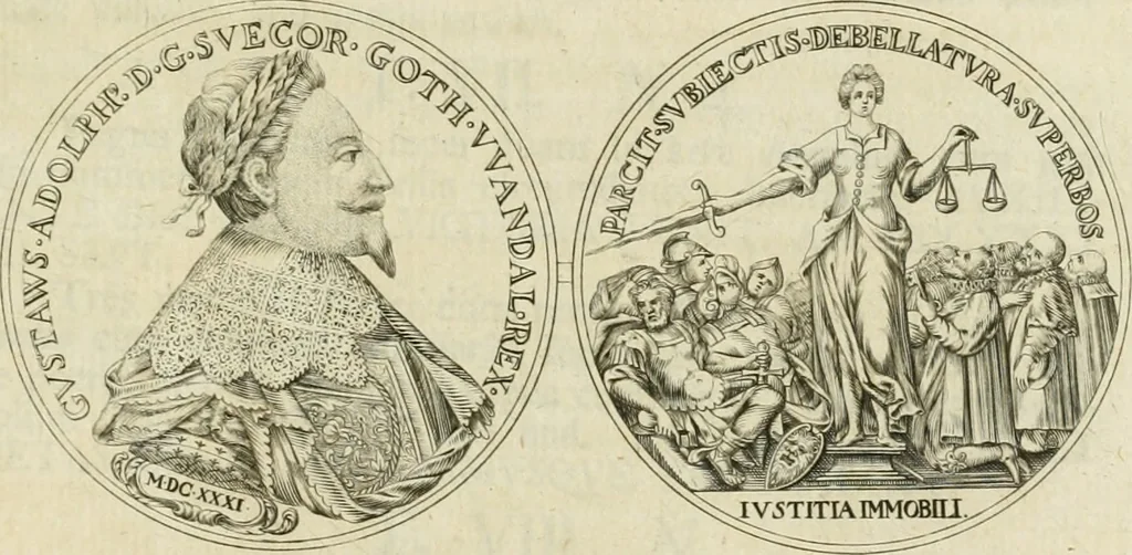 An illustration from Thesaurus nummorum sueo-gothicorum : studio indefesso Eliae Brenneri L. annorum spatio collectus, secundum seriem temporum dispositus, atqve e tenebris, cum commentatione in apricum prolatus ; accessit ejusdem auctoris Libellus de nummophylaciis Sveciae: de scriptoribus rei nummariae svethicae, atque de thesauris, seu variis vetustorum nummorum cumulis, passim per Sveoniam fortuito casu repertis, 1731, leaf 230