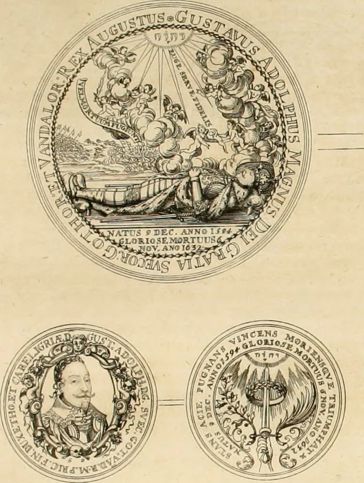 An illustration from Thesaurus nummorum sueo-gothicorum : studio indefesso Eliae Brenneri L. annorum spatio collectus, secundum seriem temporum dispositus, atqve e tenebris, cum commentatione in apricum prolatus ; accessit ejusdem auctoris Libellus de nummophylaciis Sveciae: de scriptoribus rei nummariae svethicae, atque de thesauris, seu variis vetustorum nummorum cumulis, passim per Sveoniam fortuito casu repertis, 1731, leaf 237
