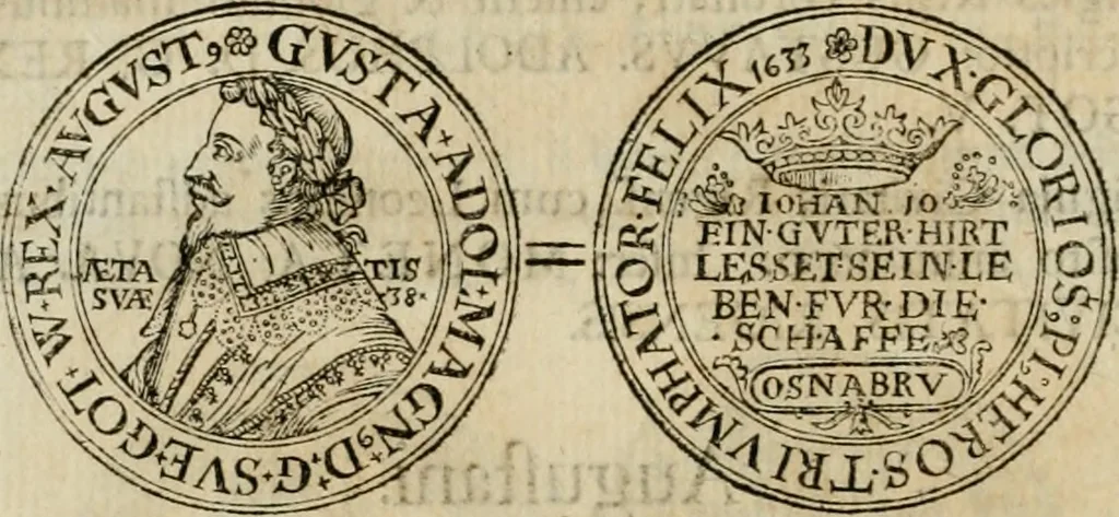 An illustration from Thesaurus nummorum sueo-gothicorum : studio indefesso Eliae Brenneri L. annorum spatio collectus, secundum seriem temporum dispositus, atqve e tenebris, cum commentatione in apricum prolatus ; accessit ejusdem auctoris Libellus de nummophylaciis Sveciae: de scriptoribus rei nummariae svethicae, atque de thesauris, seu variis vetustorum nummorum cumulis, passim per Sveoniam fortuito casu repertis, 1731, leaf 259