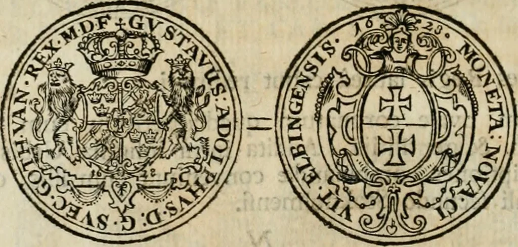 An illustration from Thesaurus nummorum sueo-gothicorum : studio indefesso Eliae Brenneri L. annorum spatio collectus, secundum seriem temporum dispositus, atqve e tenebris, cum commentatione in apricum prolatus ; accessit ejusdem auctoris Libellus de nummophylaciis Sveciae: de scriptoribus rei nummariae svethicae, atque de thesauris, seu variis vetustorum nummorum cumulis, passim per Sveoniam fortuito casu repertis, 1731, leaf 259