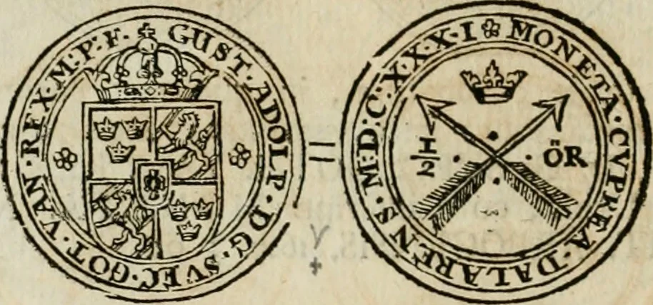 An illustration from Thesaurus nummorum sueo-gothicorum : studio indefesso Eliae Brenneri L. annorum spatio collectus, secundum seriem temporum dispositus, atqve e tenebris, cum commentatione in apricum prolatus ; accessit ejusdem auctoris Libellus de nummophylaciis Sveciae: de scriptoribus rei nummariae svethicae, atque de thesauris, seu variis vetustorum nummorum cumulis, passim per Sveoniam fortuito casu repertis, 1731, leaf 271