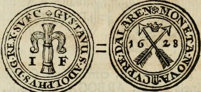 An illustration from Thesaurus nummorum sueo-gothicorum : studio indefesso Eliae Brenneri L. annorum spatio collectus, secundum seriem temporum dispositus, atqve e tenebris, cum commentatione in apricum prolatus ; accessit ejusdem auctoris Libellus de nummophylaciis Sveciae: de scriptoribus rei nummariae svethicae, atque de thesauris, seu variis vetustorum nummorum cumulis, passim per Sveoniam fortuito casu repertis, 1731, leaf 271
