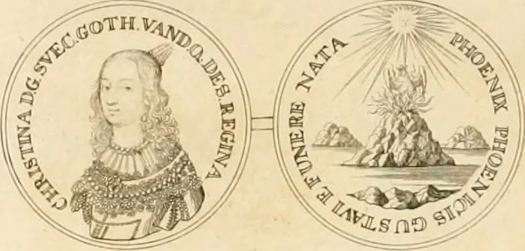 An illustration from Thesaurus nummorum sueo-gothicorum : studio indefesso Eliae Brenneri L. annorum spatio collectus, secundum seriem temporum dispositus, atqve e tenebris, cum commentatione in apricum prolatus ; accessit ejusdem auctoris Libellus de nummophylaciis Sveciae: de scriptoribus rei nummariae svethicae, atque de thesauris, seu variis vetustorum nummorum cumulis, passim per Sveoniam fortuito casu repertis, 1731, leaf 283