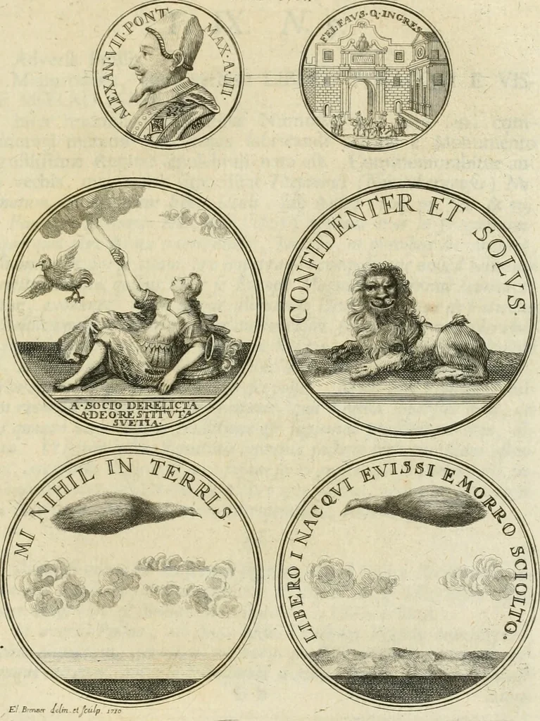 An illustration from Thesaurus nummorum sueo-gothicorum : studio indefesso Eliae Brenneri L. annorum spatio collectus, secundum seriem temporum dispositus, atqve e tenebris, cum commentatione in apricum prolatus ; accessit ejusdem auctoris Libellus de nummophylaciis Sveciae: de scriptoribus rei nummariae svethicae, atque de thesauris, seu variis vetustorum nummorum cumulis, passim per Sveoniam fortuito casu repertis, 1731, leaf 298
