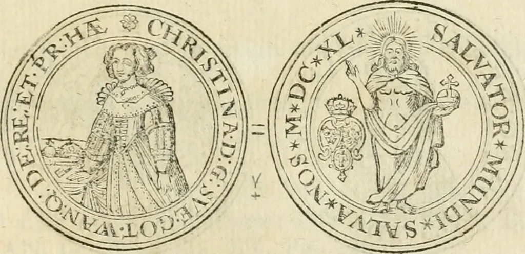 An illustration from Thesaurus nummorum sueo-gothicorum : studio indefesso Eliae Brenneri L. annorum spatio collectus, secundum seriem temporum dispositus, atqve e tenebris, cum commentatione in apricum prolatus ; accessit ejusdem auctoris Libellus de nummophylaciis Sveciae: de scriptoribus rei nummariae svethicae, atque de thesauris, seu variis vetustorum nummorum cumulis, passim per Sveoniam fortuito casu repertis, 1731, leaf 302
