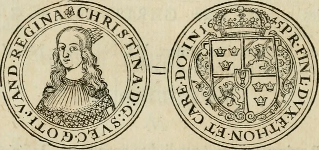 An illustration from Thesaurus nummorum sueo-gothicorum : studio indefesso Eliae Brenneri L. annorum spatio collectus, secundum seriem temporum dispositus, atqve e tenebris, cum commentatione in apricum prolatus ; accessit ejusdem auctoris Libellus de nummophylaciis Sveciae: de scriptoribus rei nummariae svethicae, atque de thesauris, seu variis vetustorum nummorum cumulis, passim per Sveoniam fortuito casu repertis, 1731, leaf 303
