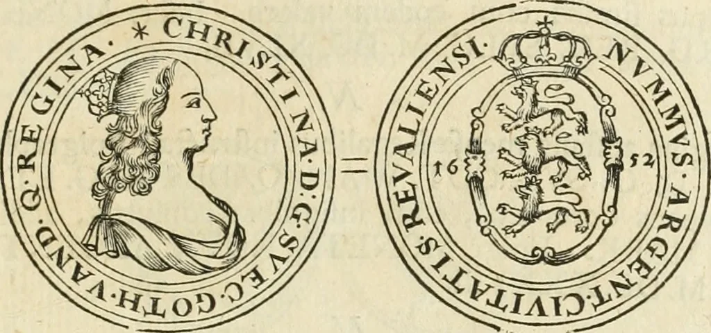 An illustration from Thesaurus nummorum sueo-gothicorum : studio indefesso Eliae Brenneri L. annorum spatio collectus, secundum seriem temporum dispositus, atqve e tenebris, cum commentatione in apricum prolatus ; accessit ejusdem auctoris Libellus de nummophylaciis Sveciae: de scriptoribus rei nummariae svethicae, atque de thesauris, seu variis vetustorum nummorum cumulis, passim per Sveoniam fortuito casu repertis, 1731, leaf 304