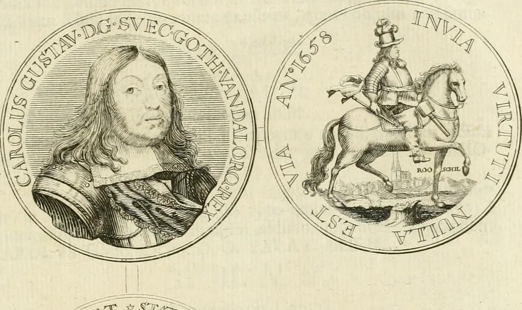 An illustration from Thesaurus nummorum sueo-gothicorum : studio indefesso Eliae Brenneri L. annorum spatio collectus, secundum seriem temporum dispositus, atqve e tenebris, cum commentatione in apricum prolatus ; accessit ejusdem auctoris Libellus de nummophylaciis Sveciae: de scriptoribus rei nummariae svethicae, atque de thesauris, seu variis vetustorum nummorum cumulis, passim per Sveoniam fortuito casu repertis, 1731, leaf 316