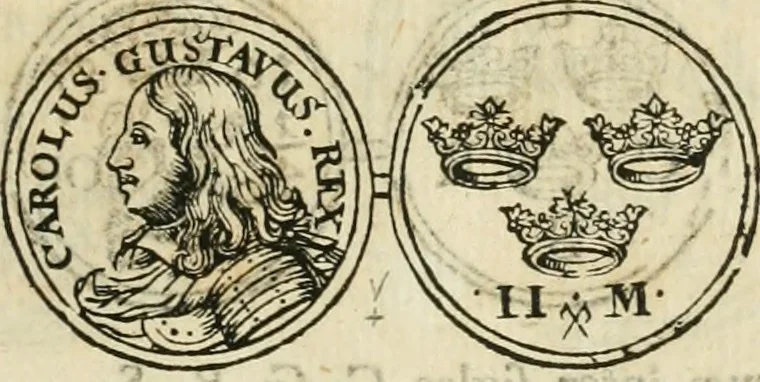An illustration from Thesaurus nummorum sueo-gothicorum : studio indefesso Eliae Brenneri L. annorum spatio collectus, secundum seriem temporum dispositus, atqve e tenebris, cum commentatione in apricum prolatus ; accessit ejusdem auctoris Libellus de nummophylaciis Sveciae: de scriptoribus rei nummariae svethicae, atque de thesauris, seu variis vetustorum nummorum cumulis, passim per Sveoniam fortuito casu repertis, 1731, leaf 326