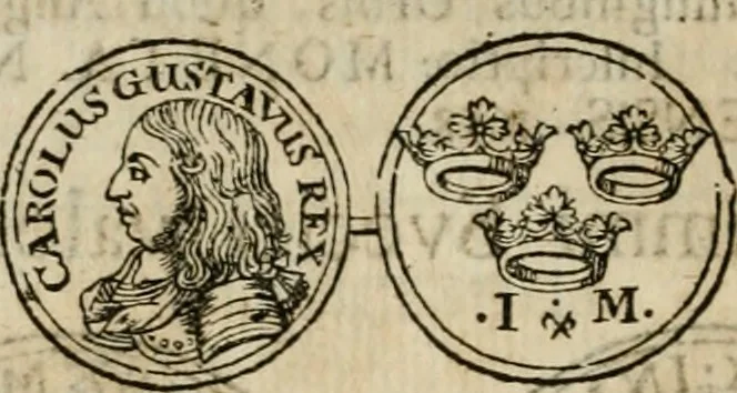 An illustration from Thesaurus nummorum sueo-gothicorum : studio indefesso Eliae Brenneri L. annorum spatio collectus, secundum seriem temporum dispositus, atqve e tenebris, cum commentatione in apricum prolatus ; accessit ejusdem auctoris Libellus de nummophylaciis Sveciae: de scriptoribus rei nummariae svethicae, atque de thesauris, seu variis vetustorum nummorum cumulis, passim per Sveoniam fortuito casu repertis, 1731, leaf 327