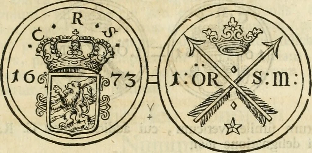An illustration from Thesaurus nummorum sueo-gothicorum : studio indefesso Eliae Brenneri L. annorum spatio collectus, secundum seriem temporum dispositus, atqve e tenebris, cum commentatione in apricum prolatus ; accessit ejusdem auctoris Libellus de nummophylaciis Sveciae: de scriptoribus rei nummariae svethicae, atque de thesauris, seu variis vetustorum nummorum cumulis, passim per Sveoniam fortuito casu repertis, 1731, leaf 378