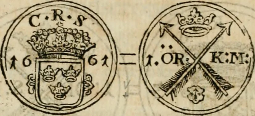 An illustration from Thesaurus nummorum sueo-gothicorum : studio indefesso Eliae Brenneri L. annorum spatio collectus, secundum seriem temporum dispositus, atqve e tenebris, cum commentatione in apricum prolatus ; accessit ejusdem auctoris Libellus de nummophylaciis Sveciae: de scriptoribus rei nummariae svethicae, atque de thesauris, seu variis vetustorum nummorum cumulis, passim per Sveoniam fortuito casu repertis, 1731, leaf 379