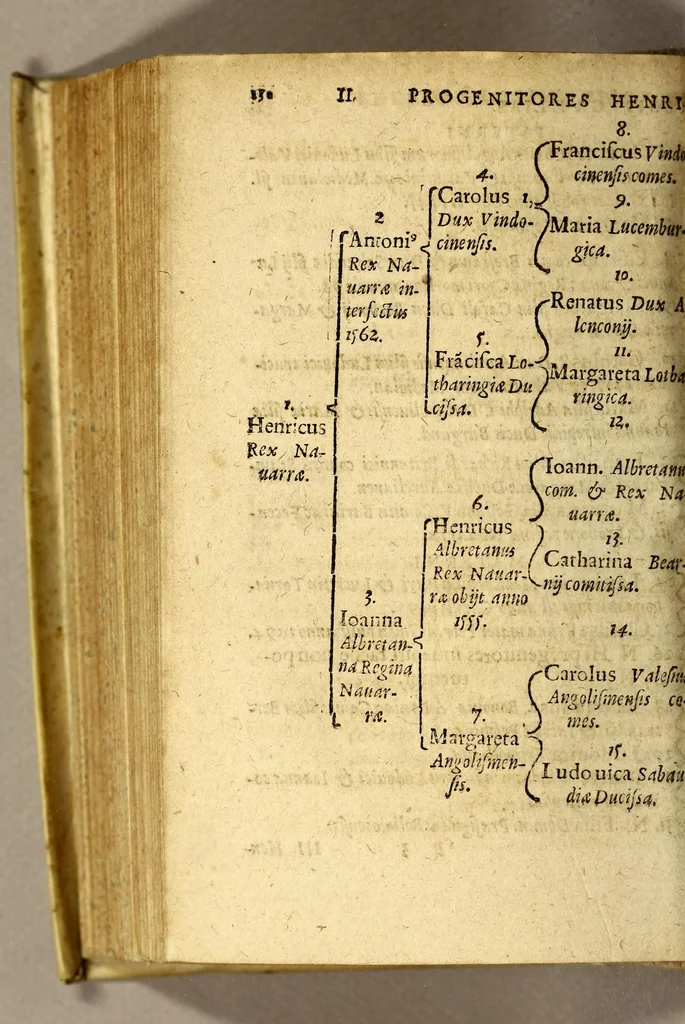 An illustration from Thesaurus principum hac ætate in Europa viuentium : quo progenitores eorum, tàm paterni quàm materni, simul ac fratres & sorores, indè ab origine reconduntur, vsque ad annum à Christo nato 1590. : Libellus historiarum studiosis non minus vtilis, quàm cognitu necessarius,, 1590, leaf 170