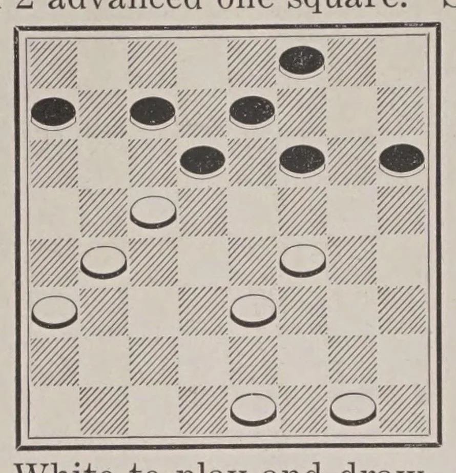 An illustration from The Third American tourney : at Chicago, Illinois, January 11th to 15th, 1915 for the Checker Championship of America and $500.00 in prizes, 1915, leaf 270