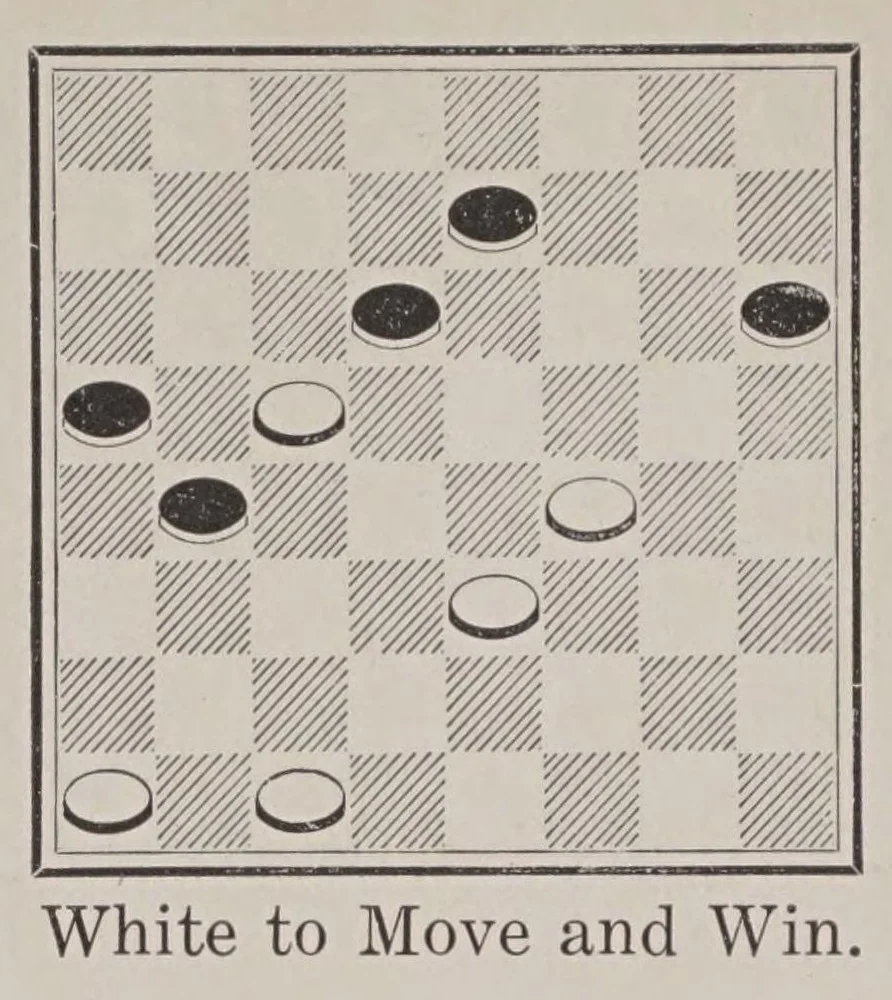 An illustration from The Third American tourney : at Chicago, Illinois, January 11th to 15th, 1915 for the Checker Championship of America and $500.00 in prizes, 1915, leaf 70