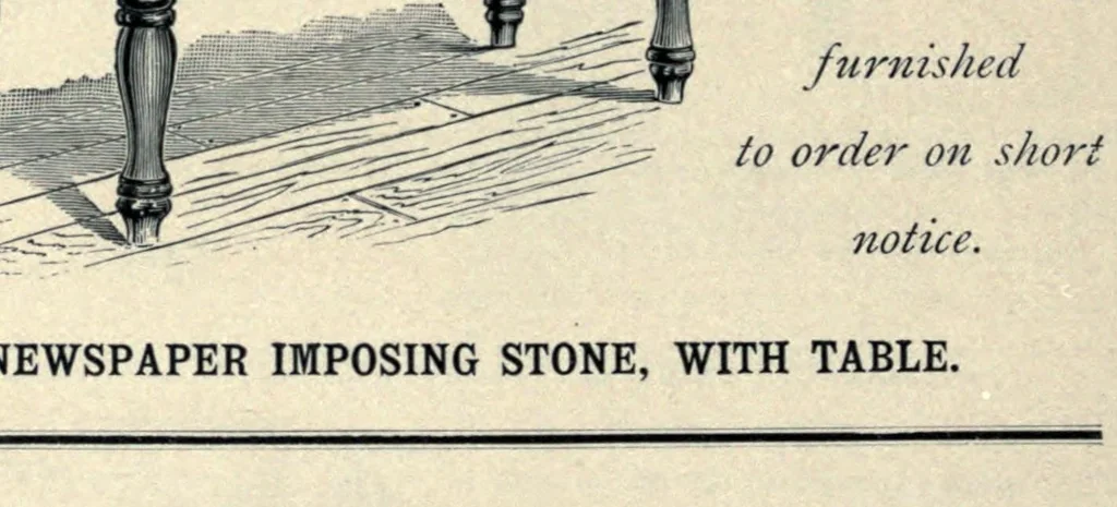 An illustration from Third revised specimen book and price list of printing material, 1887, leaf 318