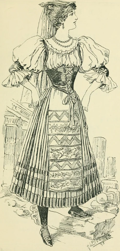 An illustration from Thirty original sketches for fancy costumes : specially drawn, from our suggestions, by R. L. Bööcke, 1894, leaf 58