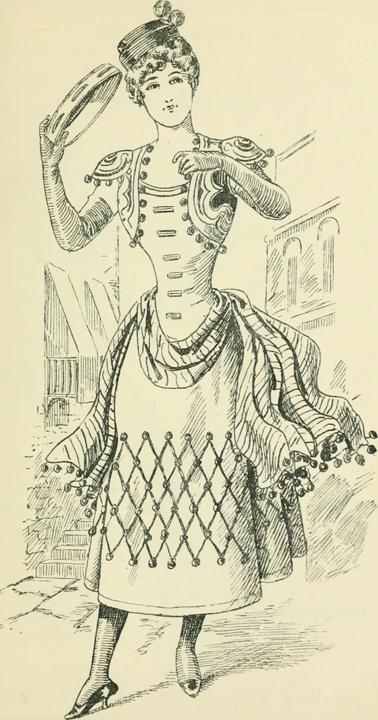 An illustration from Thirty original sketches for fancy costumes : specially drawn, from our suggestions, by R. L. Bööcke, 1894, leaf 66