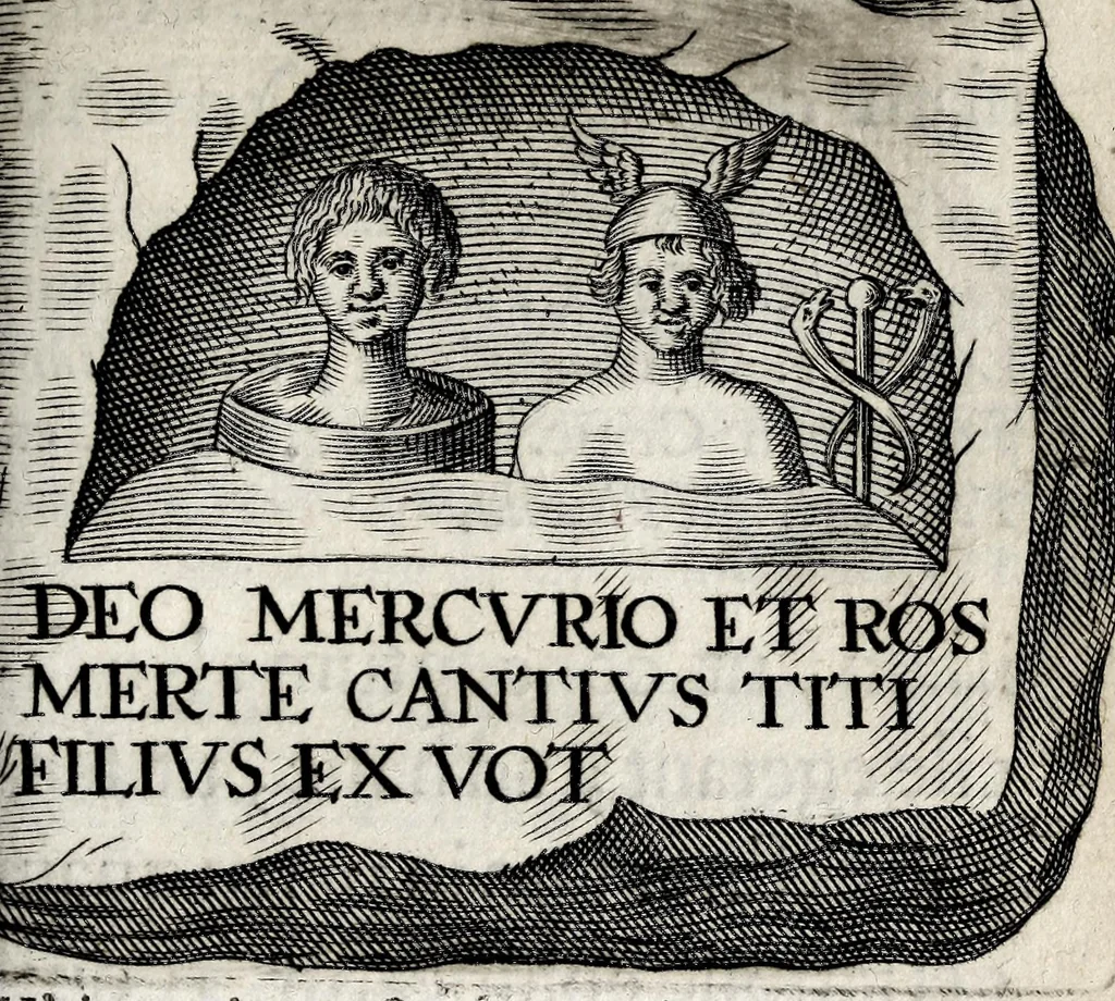 An illustration from Thomae Bartholini Antiquitatum veteris puerperii, 1676, leaf 25