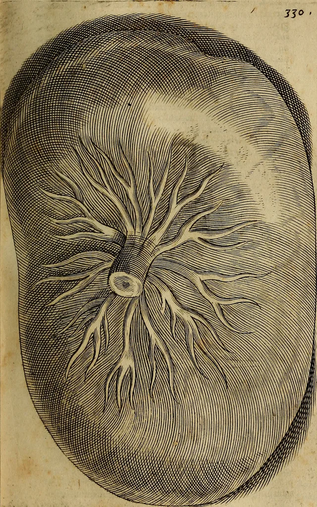 An illustration from Thomae Bartholini Archiatri Danici, Anatome quartum renovata : non tantum ex Institutionibus b.m. parentis, Caspari Bartholini, sed etiam ex omnium cùm veterum, tum recentiorum observationibus, ad circulationem Harveianam, & vasa lymphatica directis : cum iconibus novis et indicibus, 1684, leaf 376