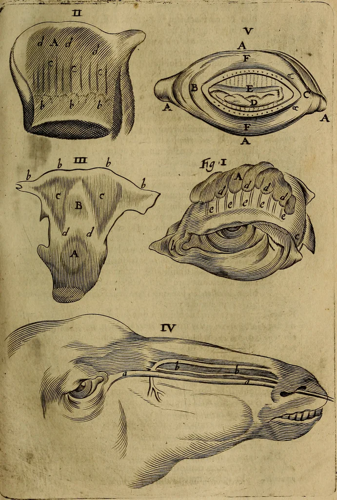 An illustration from Thomae Bartholini Archiatri Danici, Anatome quartum renovata : non tantum ex Institutionibus b.m. parentis, Caspari Bartholini, sed etiam ex omnium cùm veterum, tum recentiorum observationibus, ad circulationem Harveianam, & vasa lymphatica directis : cum iconibus novis et indicibus, 1684, leaf 558