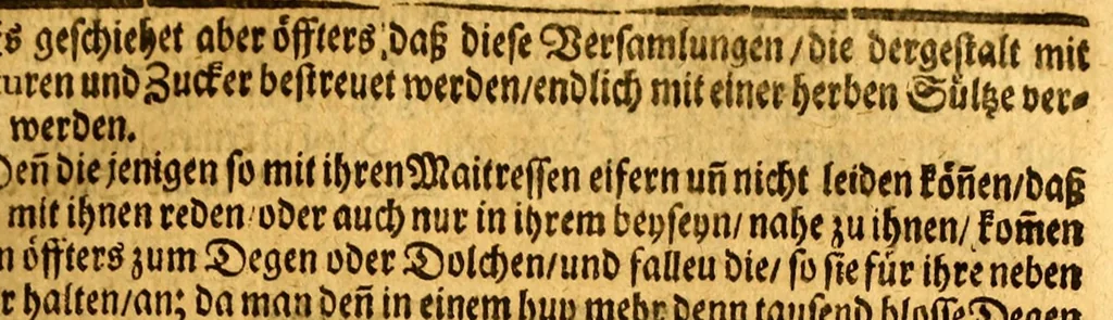 An illustration from Thomas Gage Neue merckwürdige Reise-Beschreibung nach Neü Spanien, : was ihm daselbst seltsames begegnet, und wie er durch die Provintz Nicaragua wider zurück nach der Havana gekehret: in welcher zu finden ist ein ausführlicher Bericht von der Stadt Mexico, wie selbte so wol vor alters gewesen, als auch wie sie ietzo beschaffen sey: ingleichen eine vollkommene Beschreibung aller Länder und Provinzen, welche die Spanier in gantz America besitzen; von ihrem Kirchen- und Policey-Regiment; ihrem Handel; wie auch von ihren und der Criollen, Mestifen [sic], Mulaten, Indianer und Schwartzen, Sitten und Lebens-Art. Deme allem zum Beschluss noch beygefüget ist ein kurtzer Unterricht von der Poconchischen oder Pocomanischen Sprache., 1693, leaf 125