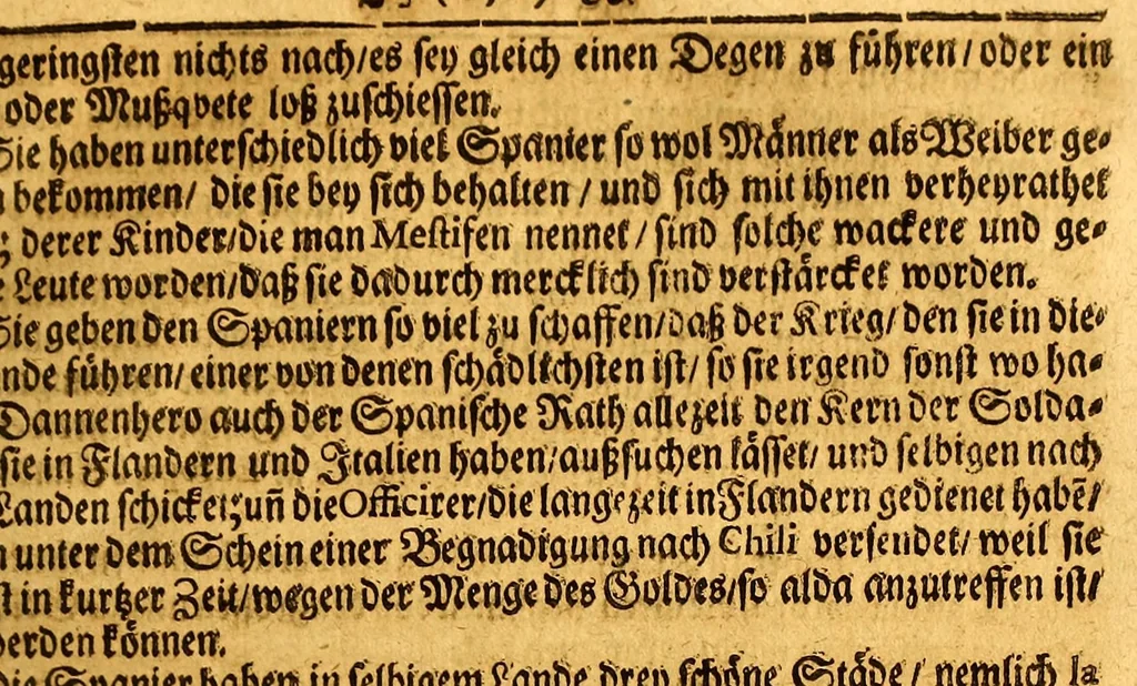 An illustration from Thomas Gage Neue merckwürdige Reise-Beschreibung nach Neü Spanien, : was ihm daselbst seltsames begegnet, und wie er durch die Provintz Nicaragua wider zurück nach der Havana gekehret: in welcher zu finden ist ein ausführlicher Bericht von der Stadt Mexico, wie selbte so wol vor alters gewesen, als auch wie sie ietzo beschaffen sey: ingleichen eine vollkommene Beschreibung aller Länder und Provinzen, welche die Spanier in gantz America besitzen; von ihrem Kirchen- und Policey-Regiment; ihrem Handel; wie auch von ihren und der Criollen, Mestifen [sic], Mulaten, Indianer und Schwartzen, Sitten und Lebens-Art. Deme allem zum Beschluss noch beygefüget ist ein kurtzer Unterricht von der Poconchischen oder Pocomanischen Sprache., 1693, leaf 163