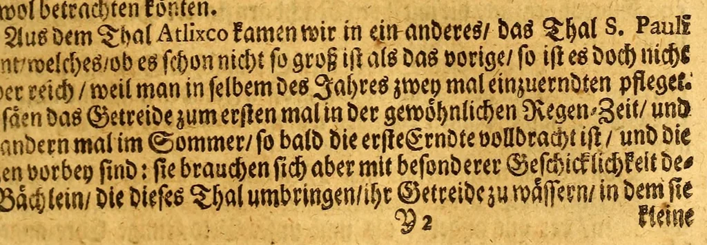 An illustration from Thomas Gage Neue merckwürdige Reise-Beschreibung nach Neü Spanien, : was ihm daselbst seltsames begegnet, und wie er durch die Provintz Nicaragua wider zurück nach der Havana gekehret: in welcher zu finden ist ein ausführlicher Bericht von der Stadt Mexico, wie selbte so wol vor alters gewesen, als auch wie sie ietzo beschaffen sey: ingleichen eine vollkommene Beschreibung aller Länder und Provinzen, welche die Spanier in gantz America besitzen; von ihrem Kirchen- und Policey-Regiment; ihrem Handel; wie auch von ihren und der Criollen, Mestifen [sic], Mulaten, Indianer und Schwartzen, Sitten und Lebens-Art. Deme allem zum Beschluss noch beygefüget ist ein kurtzer Unterricht von der Poconchischen oder Pocomanischen Sprache., 1693, leaf 183