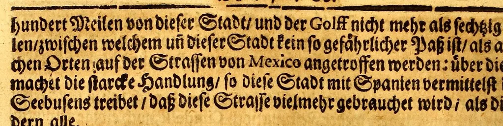 An illustration from Thomas Gage Neue merckwürdige Reise-Beschreibung nach Neü Spanien, : was ihm daselbst seltsames begegnet, und wie er durch die Provintz Nicaragua wider zurück nach der Havana gekehret: in welcher zu finden ist ein ausführlicher Bericht von der Stadt Mexico, wie selbte so wol vor alters gewesen, als auch wie sie ietzo beschaffen sey: ingleichen eine vollkommene Beschreibung aller Länder und Provinzen, welche die Spanier in gantz America besitzen; von ihrem Kirchen- und Policey-Regiment; ihrem Handel; wie auch von ihren und der Criollen, Mestifen [sic], Mulaten, Indianer und Schwartzen, Sitten und Lebens-Art. Deme allem zum Beschluss noch beygefüget ist ein kurtzer Unterricht von der Poconchischen oder Pocomanischen Sprache., 1693, leaf 284
