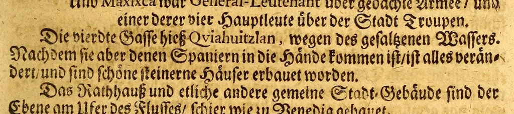 An illustration from Thomas Gage Neue merckwürdige Reise-Beschreibung nach Neü Spanien, : was ihm daselbst seltsames begegnet, und wie er durch die Provintz Nicaragua wider zurück nach der Havana gekehret: in welcher zu finden ist ein ausführlicher Bericht von der Stadt Mexico, wie selbte so wol vor alters gewesen, als auch wie sie ietzo beschaffen sey: ingleichen eine vollkommene Beschreibung aller Länder und Provinzen, welche die Spanier in gantz America besitzen; von ihrem Kirchen- und Policey-Regiment; ihrem Handel; wie auch von ihren und der Criollen, Mestifen [sic], Mulaten, Indianer und Schwartzen, Sitten und Lebens-Art. Deme allem zum Beschluss noch beygefüget ist ein kurtzer Unterricht von der Poconchischen oder Pocomanischen Sprache., 1693, leaf 65