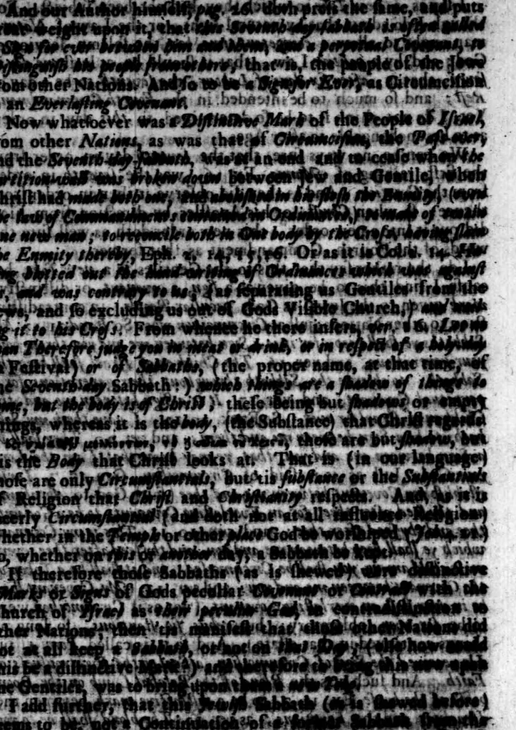 An illustration from A threefold treatise of the Sabbath, distinctly divided into the patriarchall, Mosaicall, Christian Sabbath for the better clearning and manifestation of the truth in this controversie concerning the weekly Sabbath, 1641, leaf 231