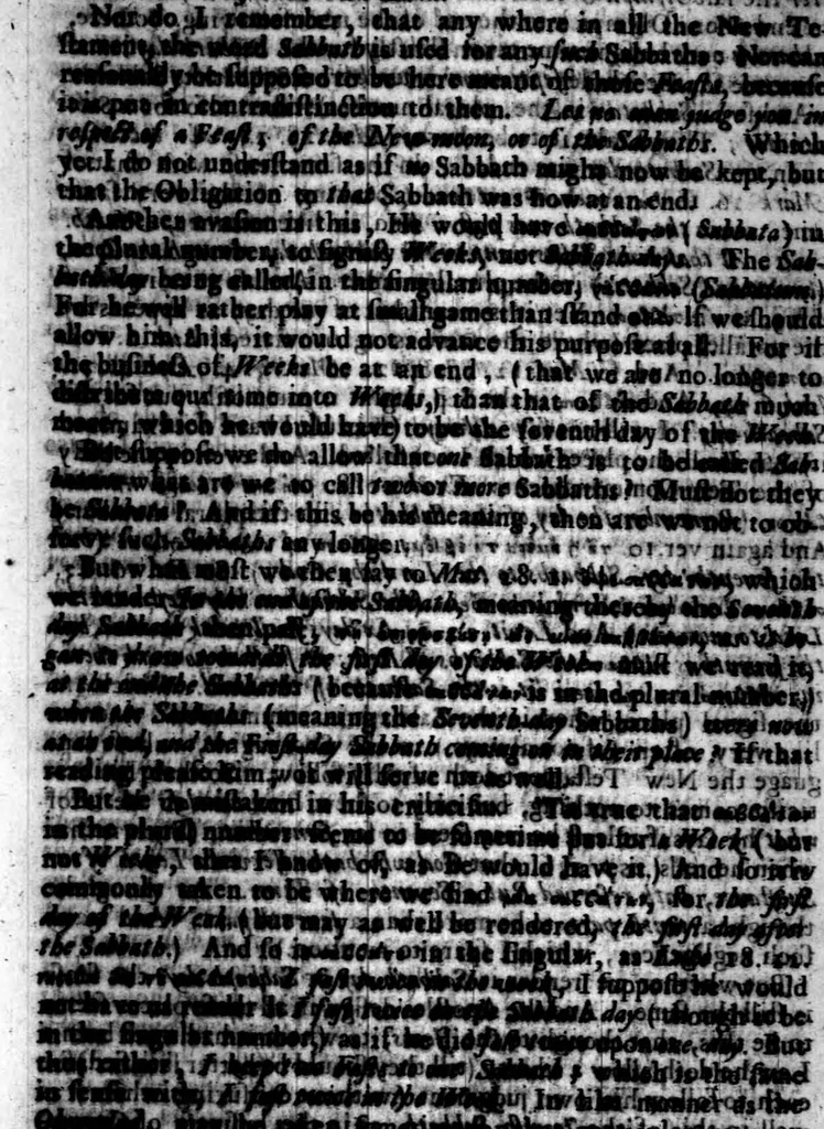 An illustration from A threefold treatise of the Sabbath, distinctly divided into the patriarchall, Mosaicall, Christian Sabbath for the better clearning and manifestation of the truth in this controversie concerning the weekly Sabbath, 1641, leaf 233