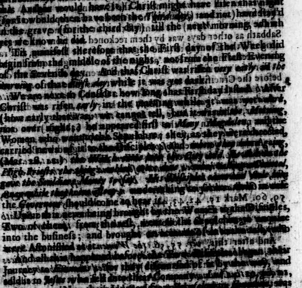 An illustration from A threefold treatise of the Sabbath, distinctly divided into the patriarchall, Mosaicall, Christian Sabbath for the better clearning and manifestation of the truth in this controversie concerning the weekly Sabbath, 1641, leaf 249