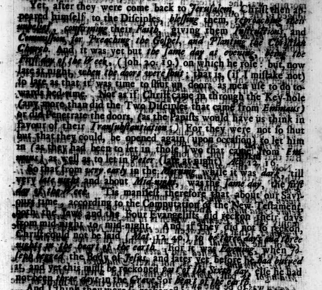 An illustration from A threefold treatise of the Sabbath, distinctly divided into the patriarchall, Mosaicall, Christian Sabbath for the better clearning and manifestation of the truth in this controversie concerning the weekly Sabbath, 1641, leaf 249