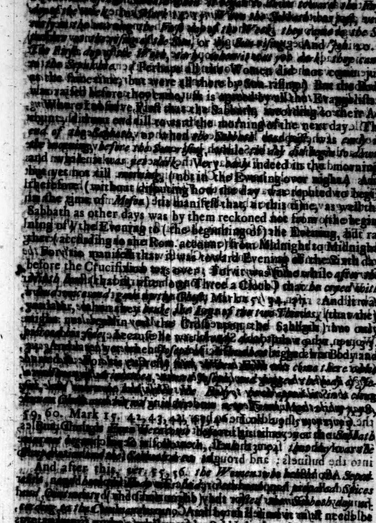 An illustration from A threefold treatise of the Sabbath, distinctly divided into the patriarchall, Mosaicall, Christian Sabbath for the better clearning and manifestation of the truth in this controversie concerning the weekly Sabbath, 1641, leaf 250
