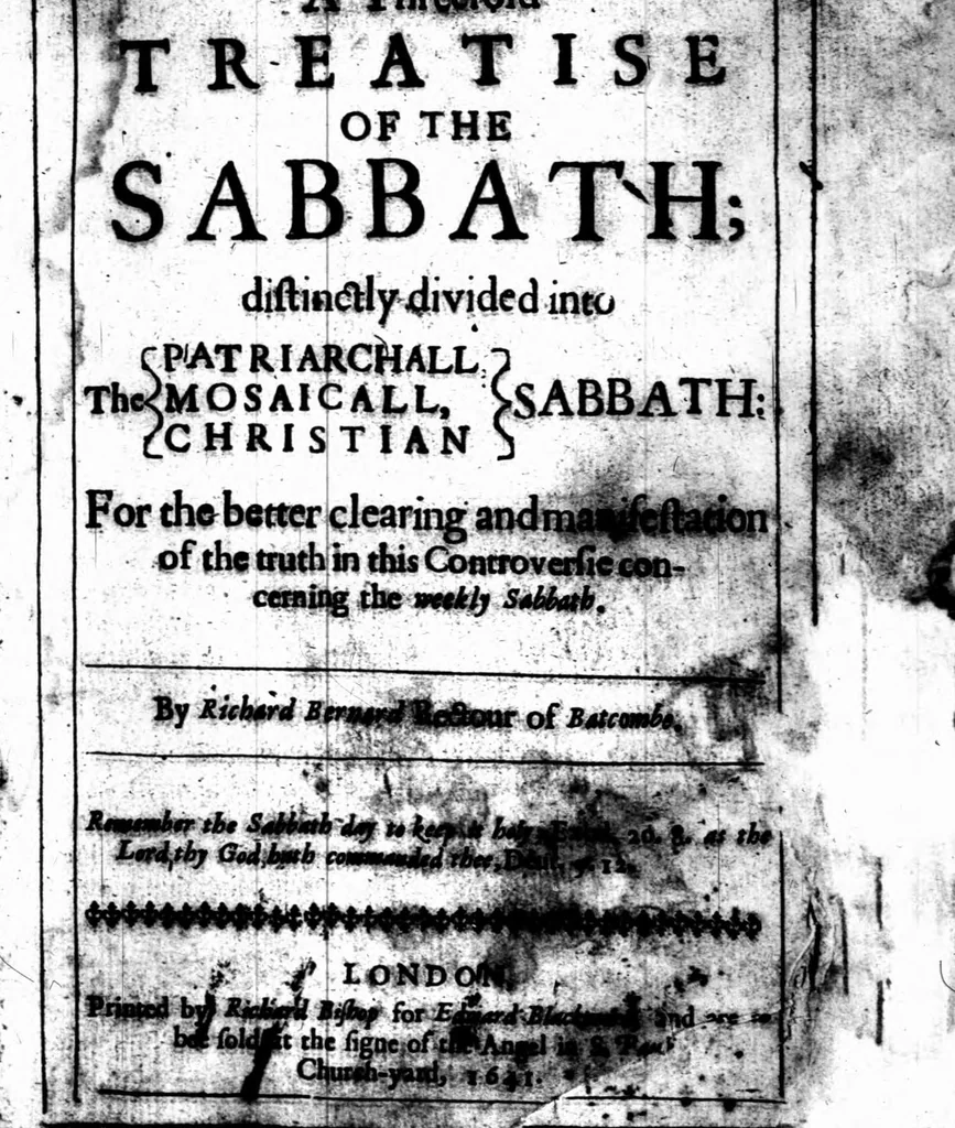 An illustration from A threefold treatise of the Sabbath, distinctly divided into the patriarchall, Mosaicall, Christian Sabbath for the better clearning and manifestation of the truth in this controversie concerning the weekly Sabbath, 1641, leaf 512
