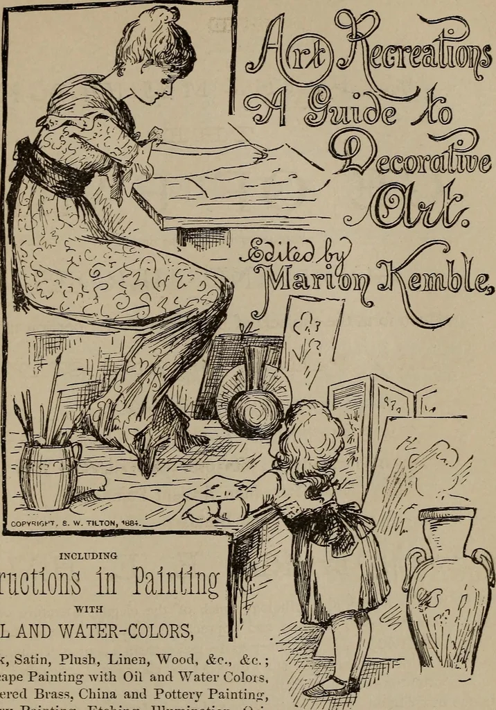 An illustration from Three hundred decorative and fancy articles for presents, fairs, etc., etc. ; with directions for making : and nearly one hundred decorative designs, 1885, leaf 216