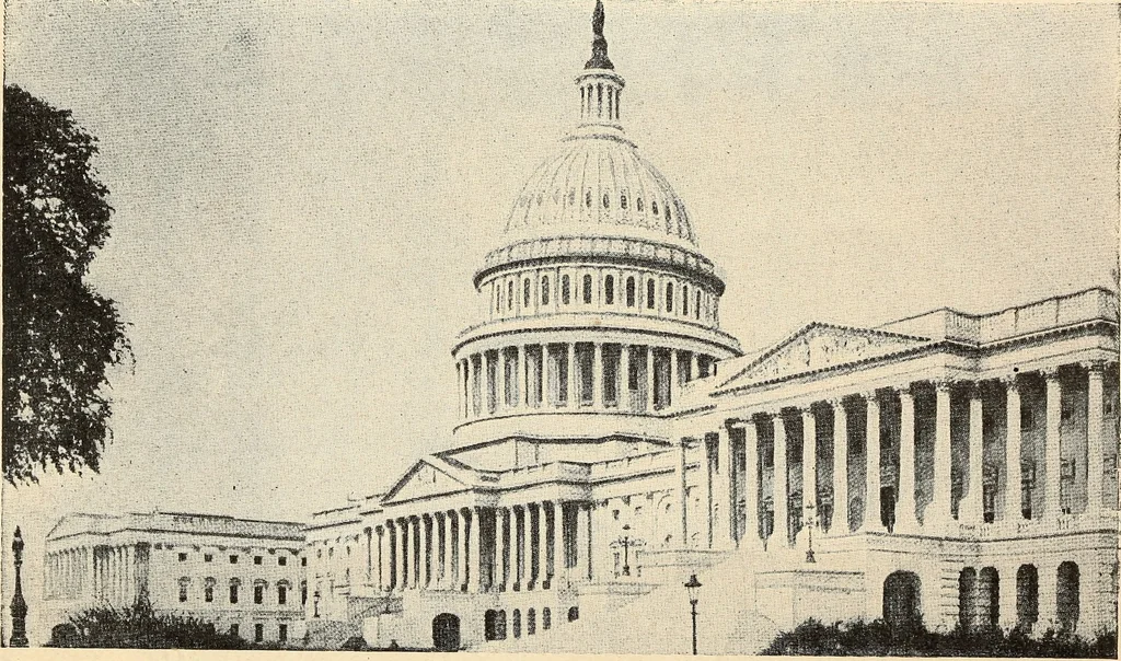 An illustration from Thrilling story of the wonderful Capitol Building and its marvelous decorations, 1912, leaf 5