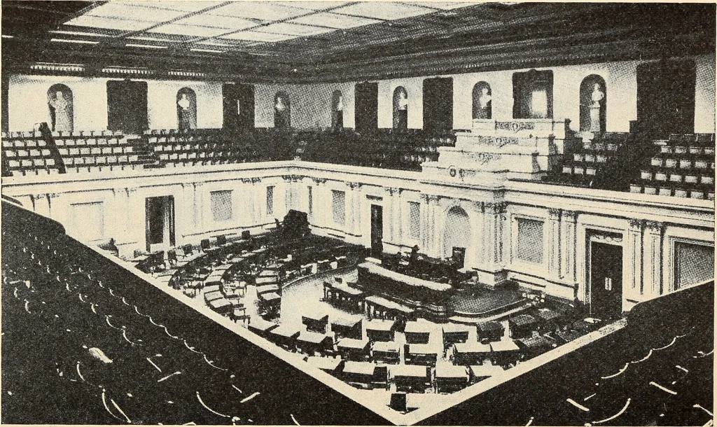 An illustration from Thrilling story of the wonderful Capitol Building and its marvelous decorations, 1912, leaf 57