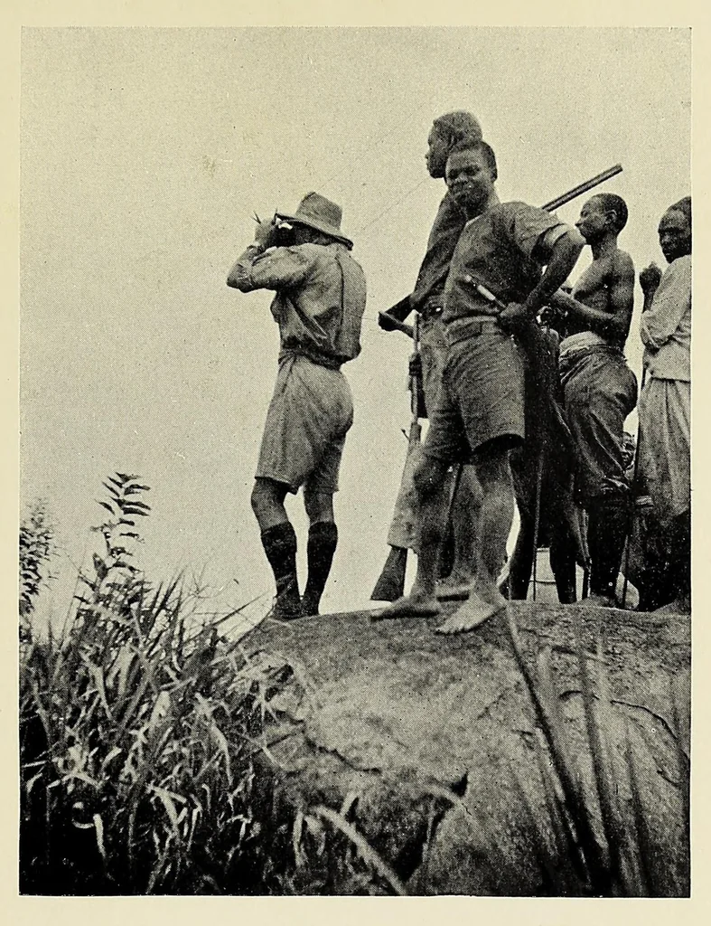An illustration from Through the heart of Africa : being an account of a journey on bicycles and on foot from Northern Rhodesia, past the great lakes, to Egypt, undertaken when proceeding home on leave in 1910, 1912, leaf 255