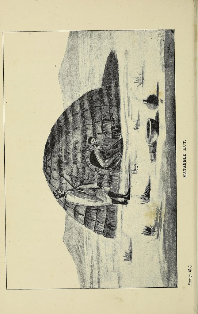 An illustration from Through Matabeleland: the record of a ten months' trip in an ox-wagon through Mashonaland and Matabeleland, 1893, leaf 76