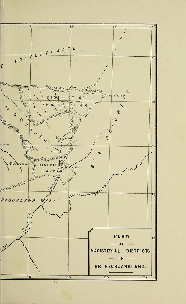 An illustration from Through Matabeleland: the record of a ten months' trip in an ox-wagon through Mashonaland and Matabeleland, 1893, leaf 89