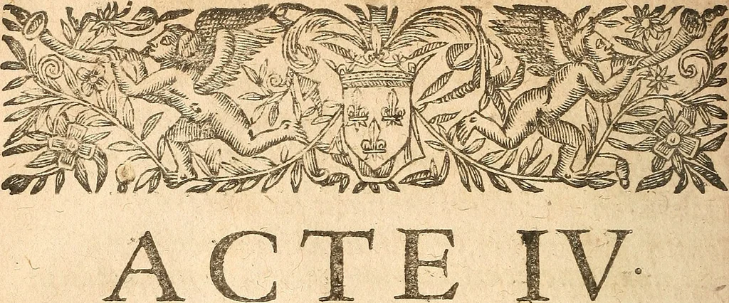 An illustration from [Théâtre de Rotrou], 1636, leaf 63