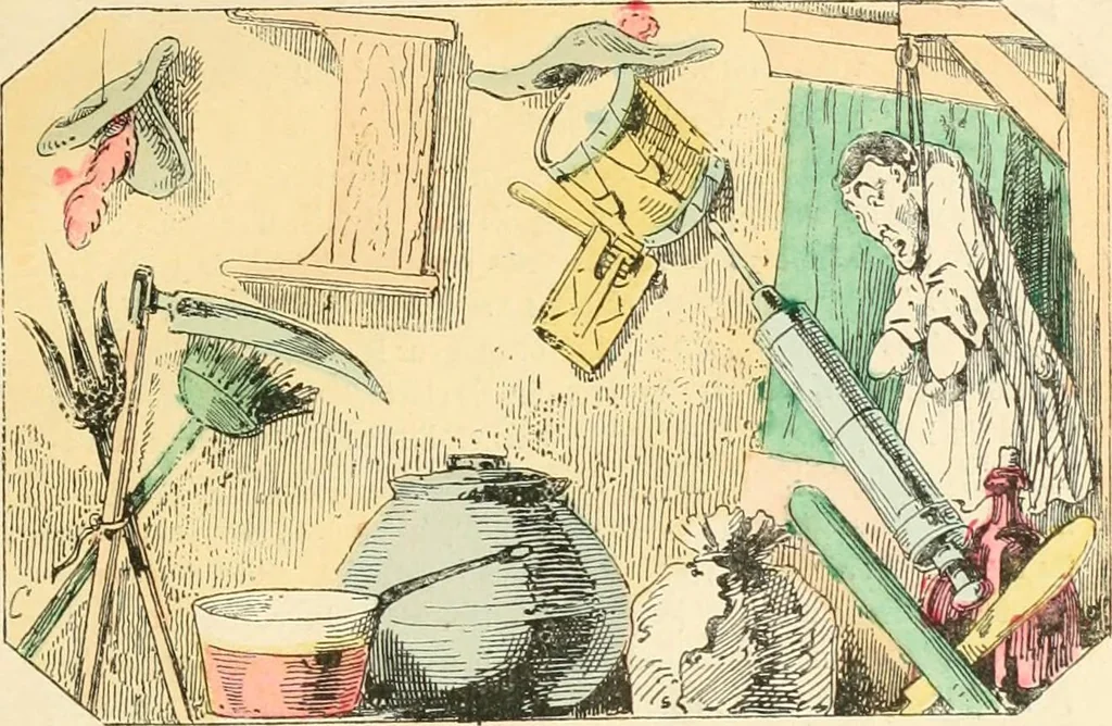 An illustration from Théâtre des marionnettes; texte et composition des dessins, 1880, leaf 10