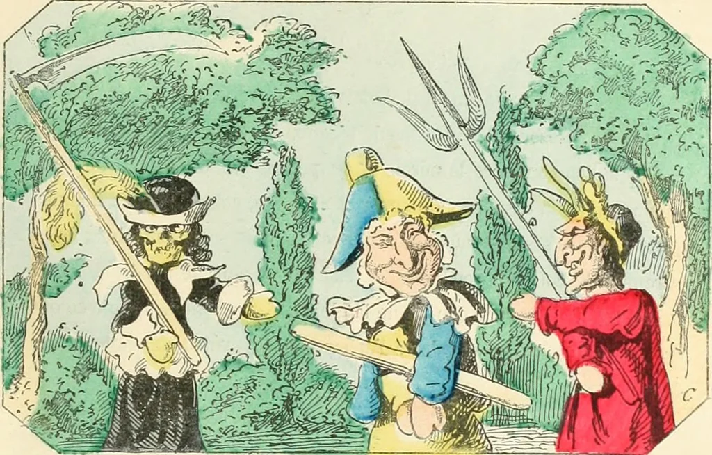 An illustration from Théâtre des marionnettes; texte et composition des dessins, 1880, leaf 114