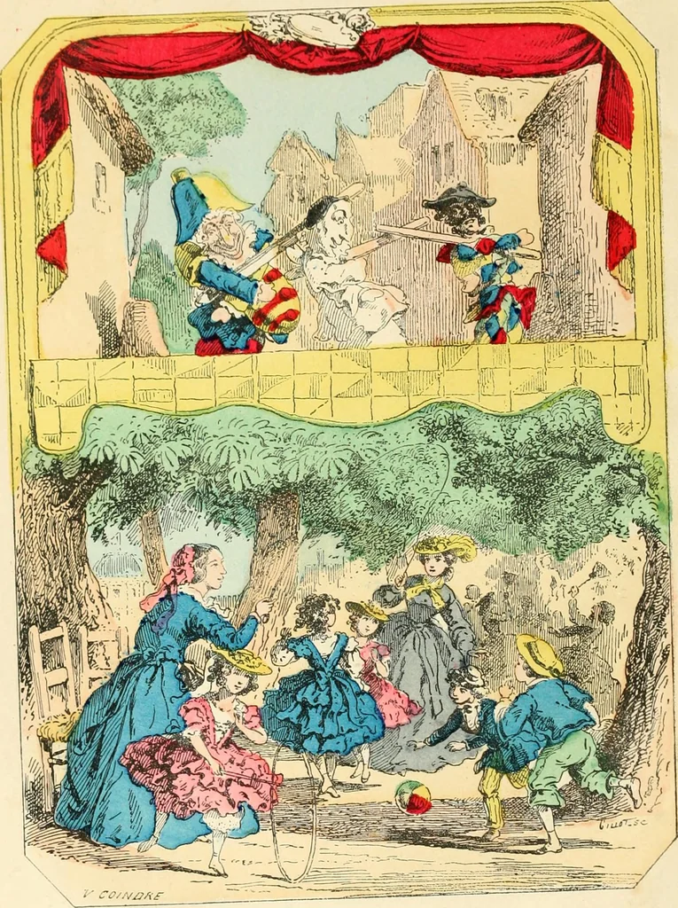 An illustration from Théâtre des marionnettes; texte et composition des dessins, 1880, leaf 13